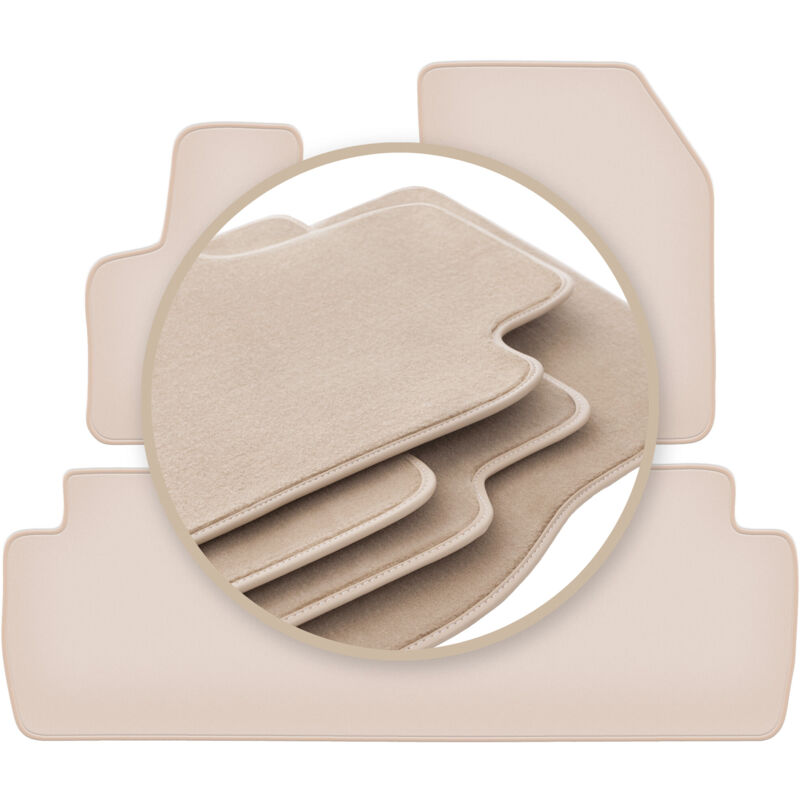 Tapis de sol beiges PREMIUM pour : Citroën C5 Aircross crossover 2019-