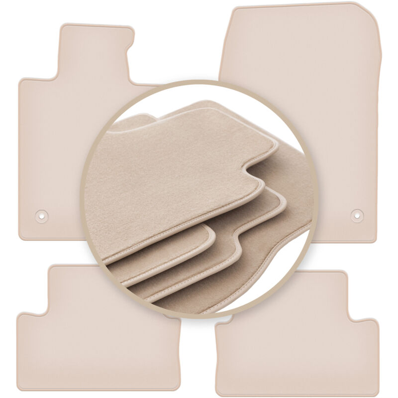 Tapis de sol beiges PREMIUM pour : Honda Accord VIII berline, break, tourer 2011-2015