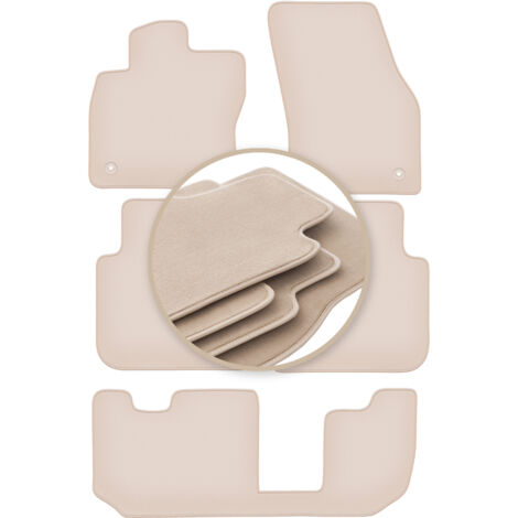 Tapis de sol beiges PREMIUM pour : Volkswagen Tiguan Allspace 7 places 2017-
