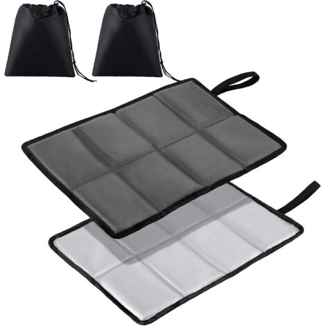 Tapis de sol camping 2 pièces avec coussins extérieurs, pliables, résistants à l’humidité et isolants, lavables en machine, idéaux pour pique-niques et randonnées