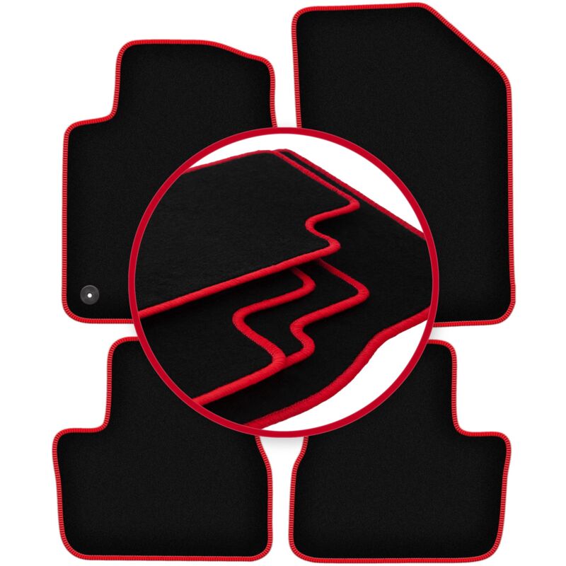 Tapis de sol CARLUX-RED pour Peugeot 208 I berline (2012-2019)