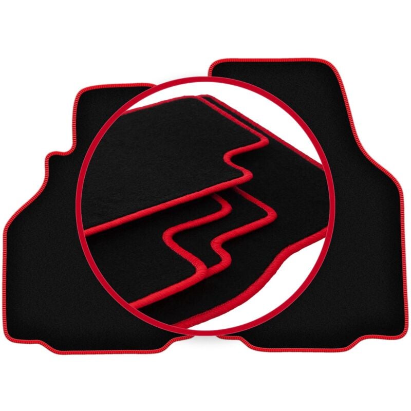 Tapis de sol CARLUX-RED pour Porsche Boxster (type 986) coupé, cabriolet (1997-2004)