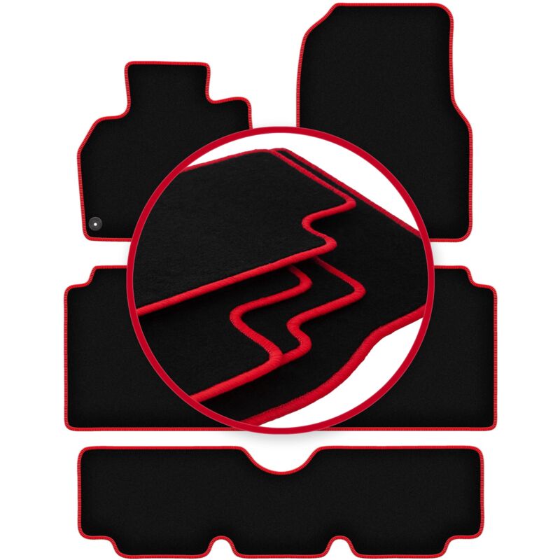 Tapis de sol CARLUX-RED pour Renault Espace IV 7 places (2002-2012)