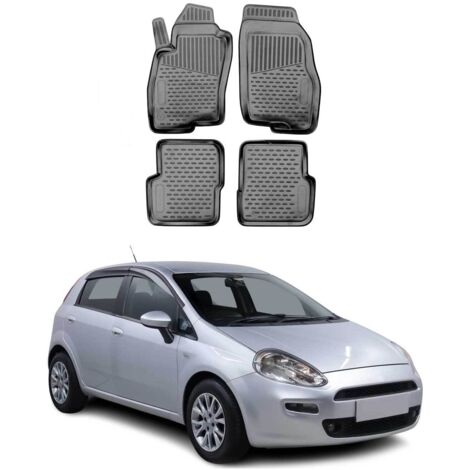 Tapis de Sol Compatible avec Fiat Punto III 2012-2018 Caoutchouc TPE Noir