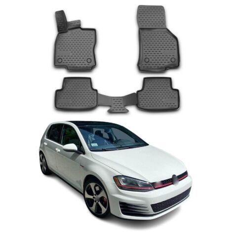 Tapis de Sol Compatible avec VW Golf 7 2012-2019 Caoutchouc TPE Noir