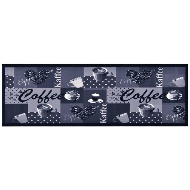Tapis de cuisine lavable Bleu café 60x180 cm