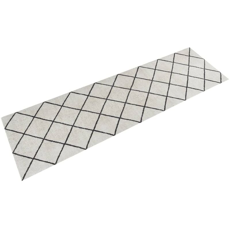 Vidaxl - Tapis de cuisine lavable impression carrée 45x150 cm velours