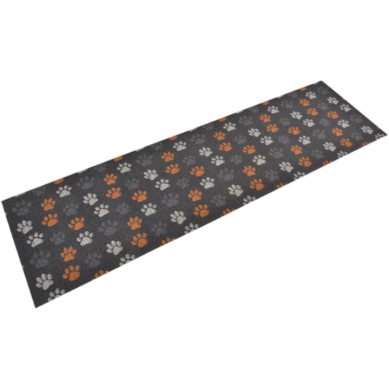 Vidaxl - Tapis de cuisine lavable impression de pattes 45x150 cm velours