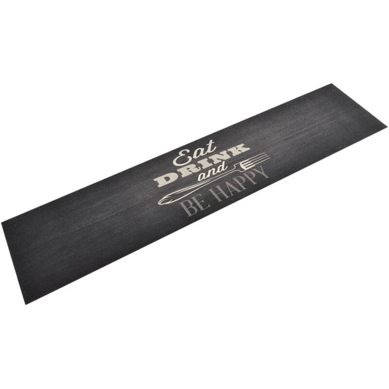 Vidaxl - Tapis de cuisine lavable impression cuisine noir 60x300 cm