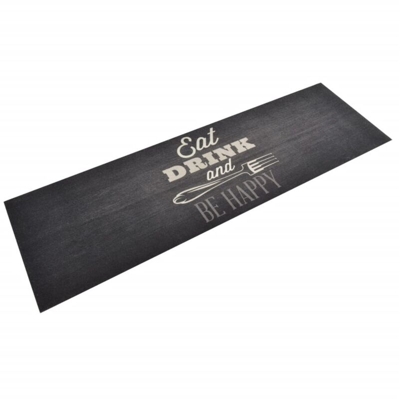Vidaxl - Tapis de cuisine lavable impression cuisine noir 60x180 cm