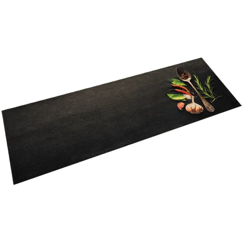 Tapis de cuisine lavable impression d'épices 60x180 cm velours - Vidaxl