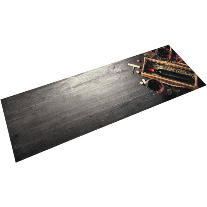 Tapis de cuisine lavable bouteille de vin 45x150 cm velours Vidaxl