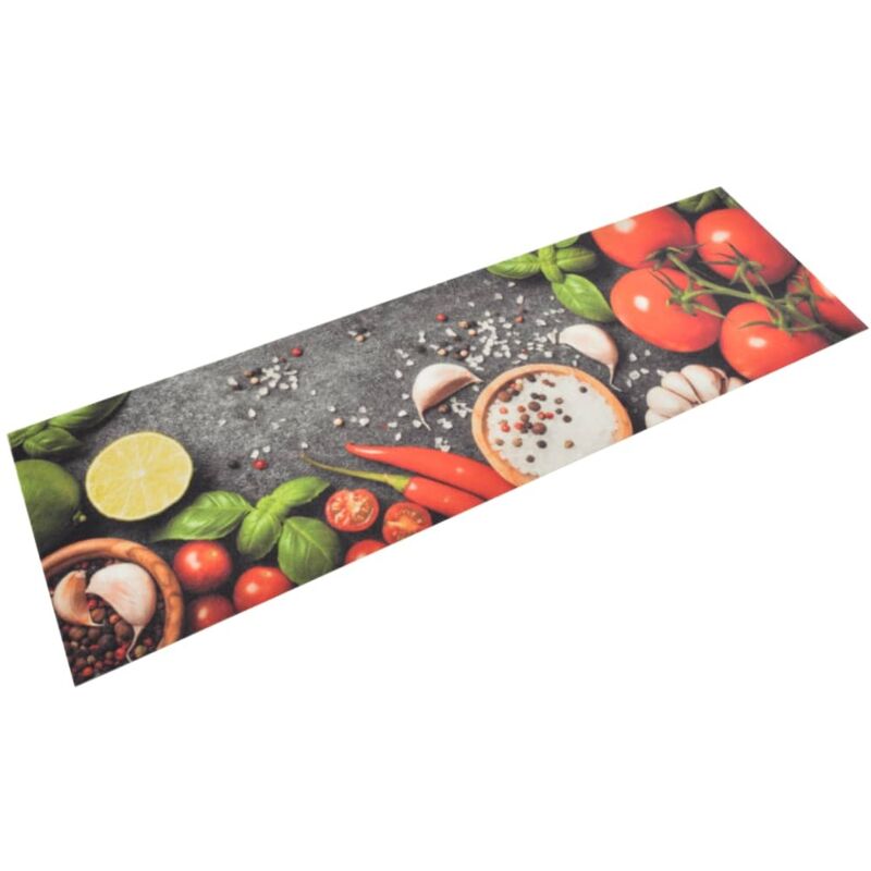 Tapis de cuisine lavable impression légumes 45x150 cm velours - Vidaxl