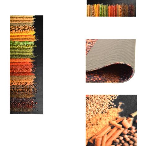 Tapis de sol de cuisine lavable Épice 45x150 cm - Tapis De Sol - Tapis De Cuisine - Paillasson - Tapis Entrée - Tapis Absorbant