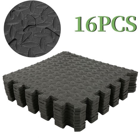 X2.CRF-P7 - tapis de sol fitness noir - épaisseur : 10 ou 14 mm - puzzle -  surface standard