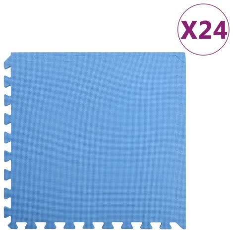 Tapis de Sol de Piscine imperméable, Dalles de sol 24 pcs 8,64㎡ Mousse EVA Bleu MKS20157