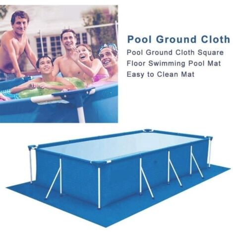 Tapis de sol de piscine - Polyester - Rectangulaire - Bleu