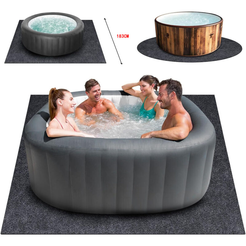 Tapis De Sol De Piscine, , Tapis Piscine Hors Sol, Tapis De Piscine Rond pour Rayures par Perforation, Diamètre 183183CM