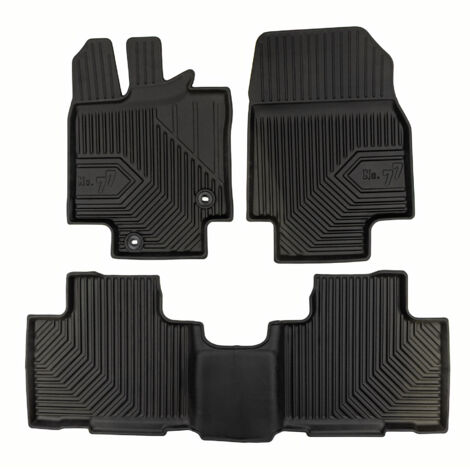 Tapis de Sol de Voiture No.77 pour Toyota Highlander IV 2019-2025 TPE Noir 3Pcs