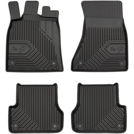 Tapis de Sol de Voiture pour Audi A6 C7 2010-2018 TPE Antidérapant Noir 4Pcs