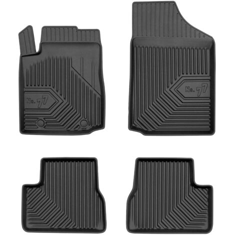 Tapis de Sol de Voiture pour Citroen C3 I 2002-2009 TPE Antidérapant Noir 4Pcs