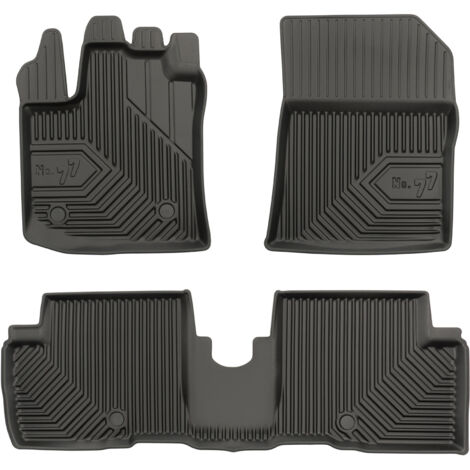 Tapis de Sol de Voiture pour Dacia Lodgy 2012-2022 TPE Antidérapant Noir 3Pcs