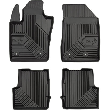 Tapis de Sol de Voiture pour Fiat 500X 2014-2024 TPE Antidérapant Noir 4Pcs