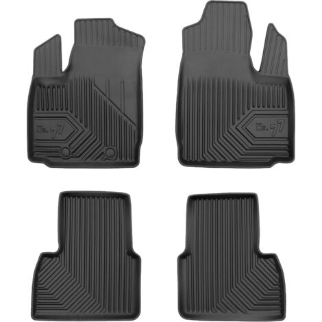 Tapis de Sol de Voiture pour Fiat Doblo I 2000-2010 TPE Antidérapant Noir 4Pcs