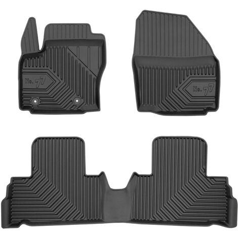 Tapis de Sol de Voiture pour Ford S-Max I 2006-2014 TPE Antidérapant Noir 3Pcs