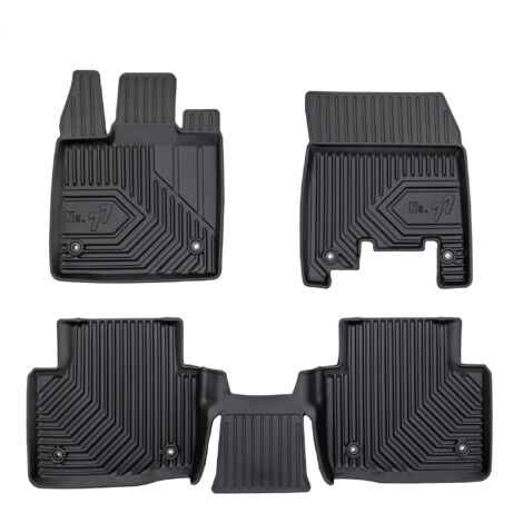 Tapis de Sol de Voiture pour Jaguar I-Pace 2018-2024 TPE Antidérapant Noir 3Pcs