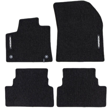 Tapis de Sol de Voiture pour Opel Grandland X 2017-24 5places Velours Noir 4Pcs