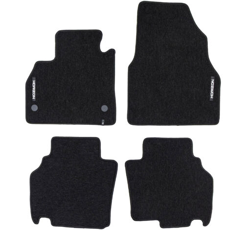 Tapis de Sol de Voiture pour Renault Kangoo II 2007-2021 Velours Noir 4Pcs