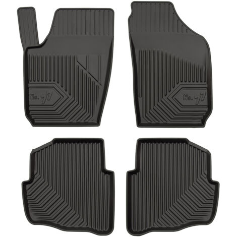 Tapis de Sol de Voiture pour Skoda Fabia I 1999-2008 TPE Antidérapant Noir 4Pcs