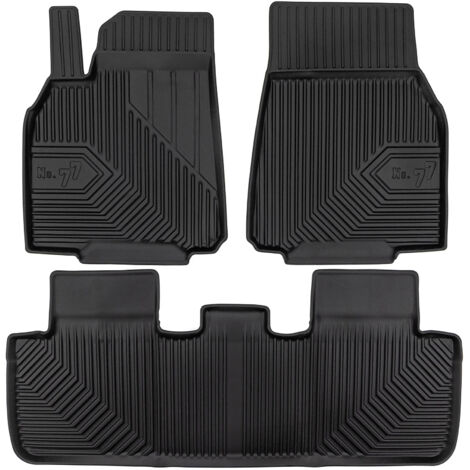 Tapis de Sol de Voiture pour Tesla Model Y 2020-2025 TPE Antidérapant Noir 3Pcs