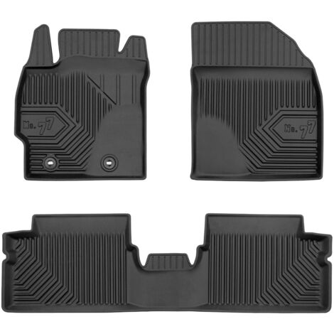 Tapis de Sol de Voiture pour Toyota Auris I 2006-2012 TPE Imperméable Noir 3Pcs