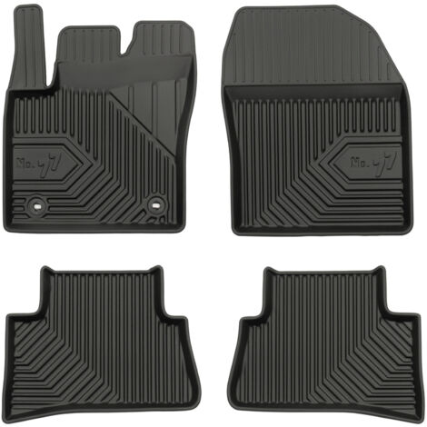 Tapis de Sol de Voiture pour Toyota C-HR I 2016-2023 TPE Antidérapant Noir 4Pcs