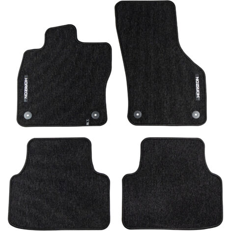 Tapis de Sol de Voiture pour VW Golf Sportsvan 2014-2020 Velours Noir 4Pcs