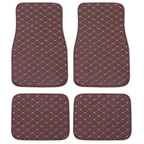 Tapis de sol de voiture - - Universels en cuir PU - Imperméables - Antidérapants - 4 pièces