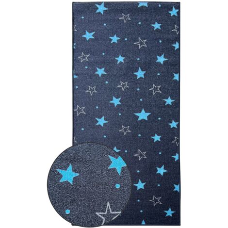 Tapis de sol Dots&Stars Tapis pour enfants pour garçons et filles Navy Stars 80 x 100 cm