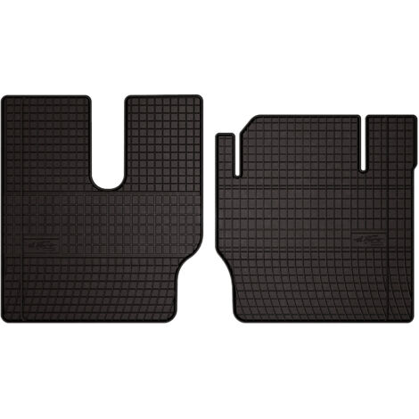 Tapis de sol en caoutchouc pour : camion MAN F2000, version avec repose-pieds côté passager (1994-) - noirs, assortis