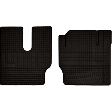 Tapis de sol en caoutchouc pour : camion MAN F90, version sans repose-pieds côté passager (1994-) - noirs, assortis
