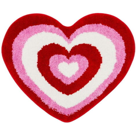 Tapis de Sol en Forme de Cœur - Idéal pour la Saint-Valentin, Tapis de Salle de Bain ou Décoratif pour Porte d'Entrée - Décoration Festive et Romantique.