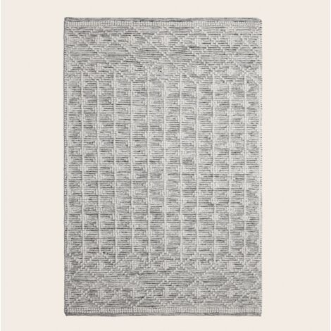 Tapis de sol en Tissage bicolore en laine et coton SOLVIG