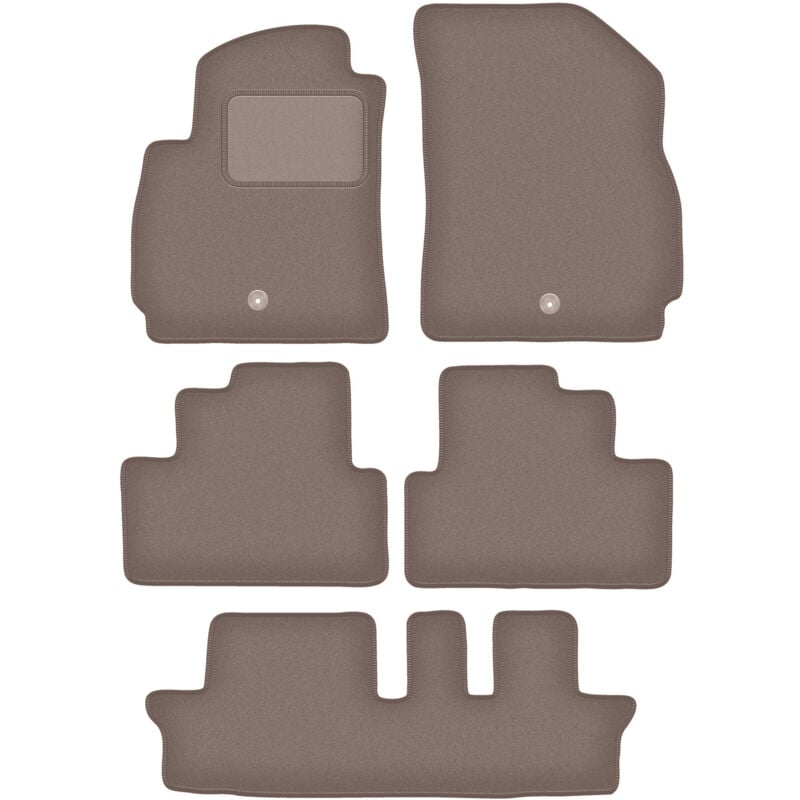 Tapis de sol en velours beige pour : Chevrolet Orlando I 7 personnes (2011-2015)