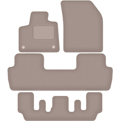 Tapis de sol en velours beige pour Peugeot 5008 II GT Line 7 places (2017-2020).