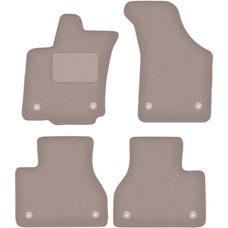 Tapis de sol en velours beige pour VW Phaeton berline avec extincteur (2002-2016).