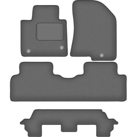 Tapis de sol en velours graphite pour : Kia Carens IV monospace 7 places (2013-2018)