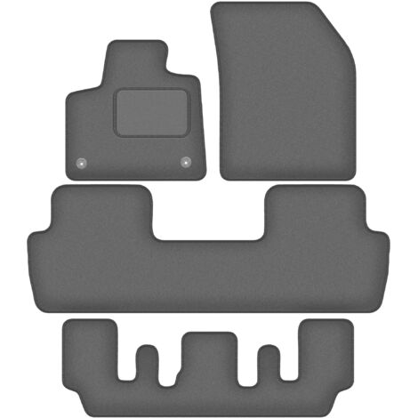 Tapis de sol en velours graphite pour : Peugeot 5008 II GT line 7 places (2017-2020)