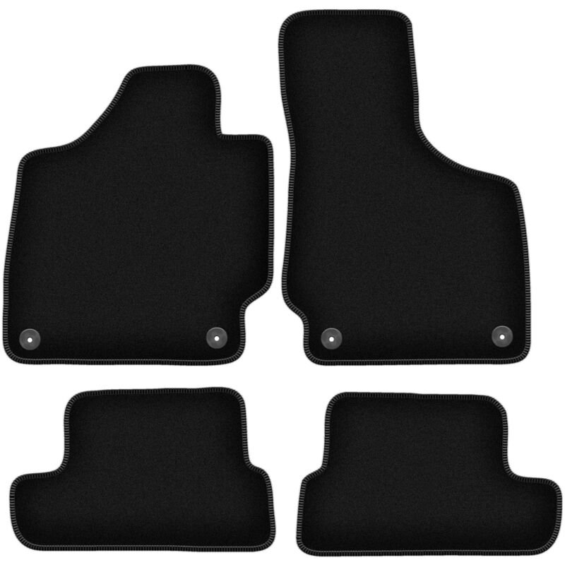 Tapis de sol en velours noir BASIC pour Audi TT II 8J cabriolet, roadster, coupé (2006-2014)