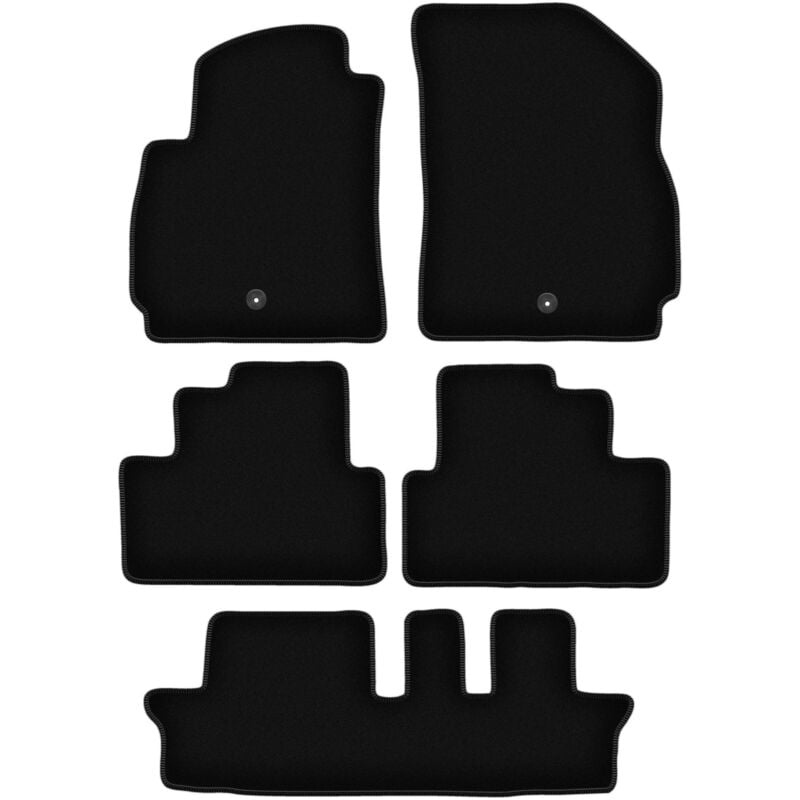 Tapis de sol en velours noir BASIC pour : Chevrolet Orlando I 7 personnes (2011-2015)